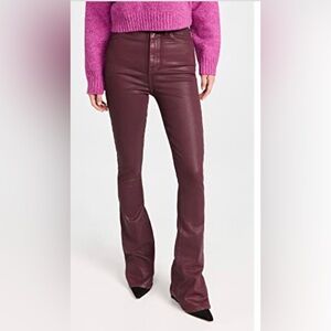 7 for All Mankind Dark red ultra high rise Coated Skinny Bootcut Jeans size 31